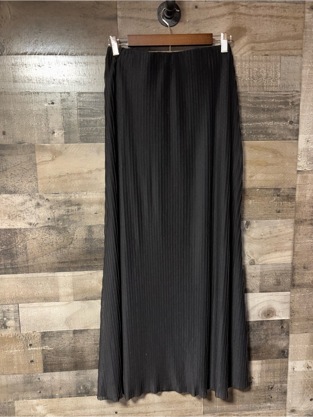 Halogen Black Pleated Maxi Skirt Office Fairygoth, minimalist capsule XS